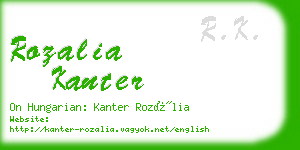 rozalia kanter business card